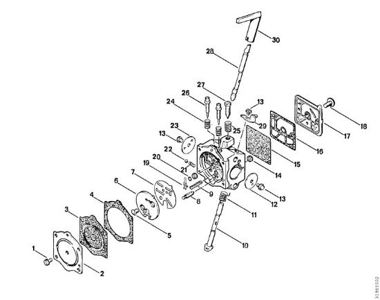 Freischneider FS 150 Vergaserteile der Marke Stihl