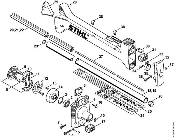 Freischneider FS 300 Kupplungsgehäuse, Schaft der Marke Stihl