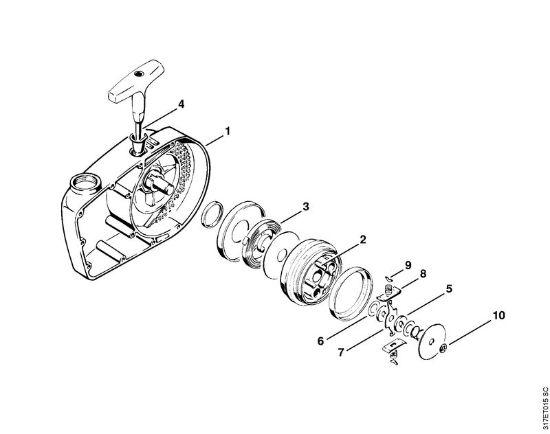 Freischneider FS 410 (4110) Anwerfvorrichtung   5 816 400 (27.79) der Marke Stihl