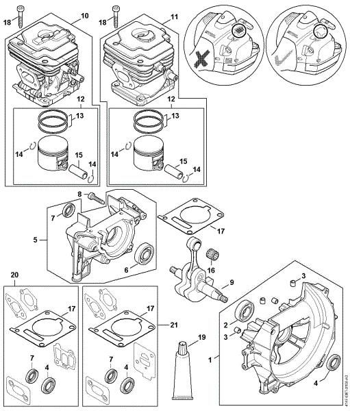 Bild von Kurbelgehäuse, Zylinder FS 410 C FS 410 C-EM