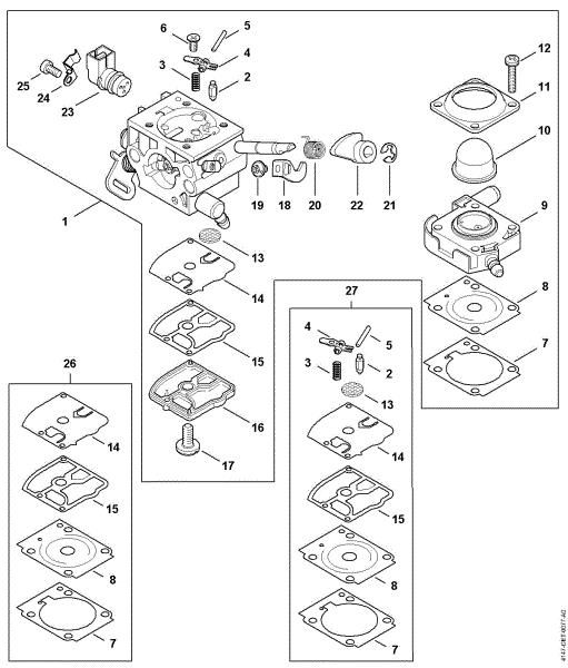Bild von Vergaser 4147/28 FS 410 C-EM K