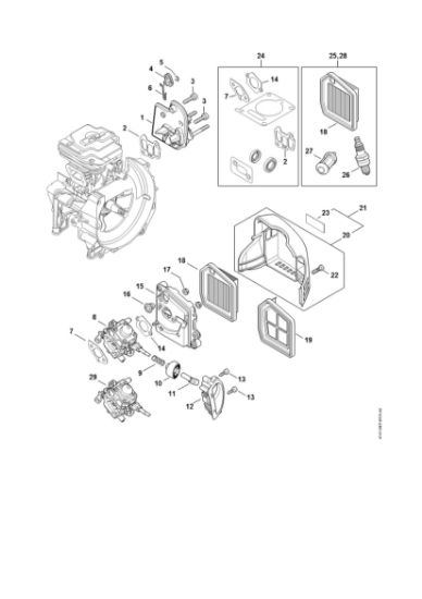 Bild von Zwischenflansch, Luftfilter FS 461 C-EM