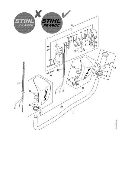 Bild von Griffrohr, Bedienungsgriff FS 490 C-EM, FS 490 C-EM L FS 490 C-EM L