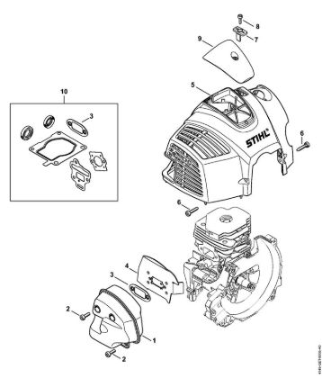 Freischneider FS 510 C-EM Schalldämpfer, Haube der Marke Stihl