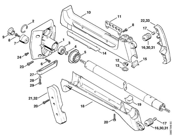 Freischneider FS 550-L Kupplungsgehäuse, AV-System der Marke Stihl