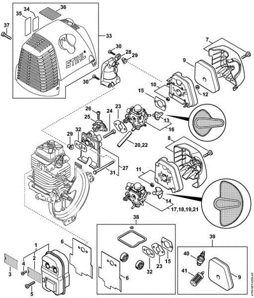 Motorsensen (FS) FS 110 RX-Z Schalldämpfer, Luftfilter der Marke Stihl