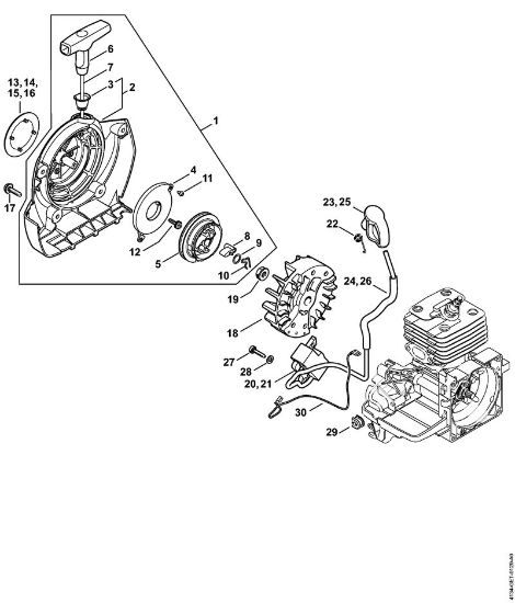 Motorsensen (FS) FS 120 R Anwerfvorrichtung, Zündanlage der Marke Stihl