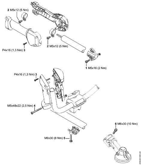 Motorsensen (FS) FS 131 R Anziehdrehmomente der Marke Stihl
