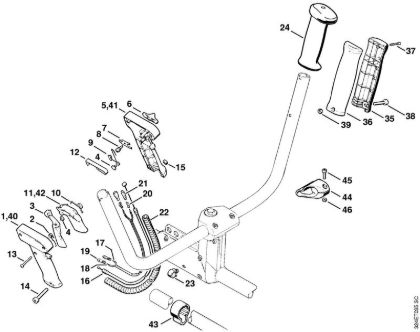 Motorsensen (FS) FS 220 Bedienungsgriff   3 54 341 645 (20.2002) der Marke Stihl