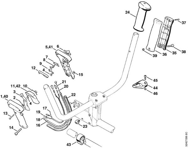 Motorsensen (FS) FS 220 K Bedienungsgriff   3 54 341 645 (20.2002) der Marke Stihl
