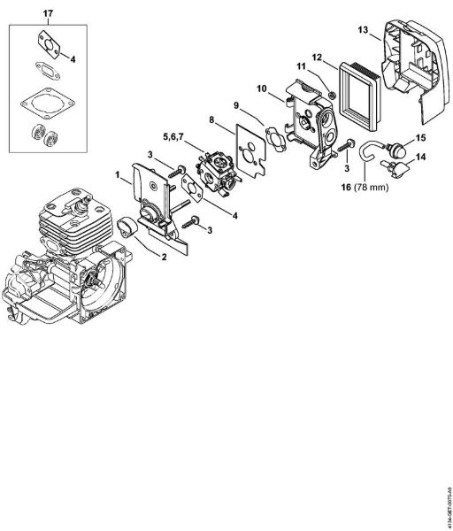 Motorsensen (FS) FS 250 Vergasergehäuse, Luftfilter der Marke Stihl