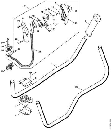 Motorsensen (FS) FS 250 Zweihandgriffrohr, Bedienungsgriff der Marke Stihl