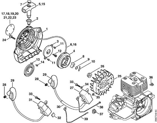 Motorsensen (FS) FS 250 R Anwerfvorrichtung, Zündanlage   809 249 646 (10.2016) der Marke Stihl