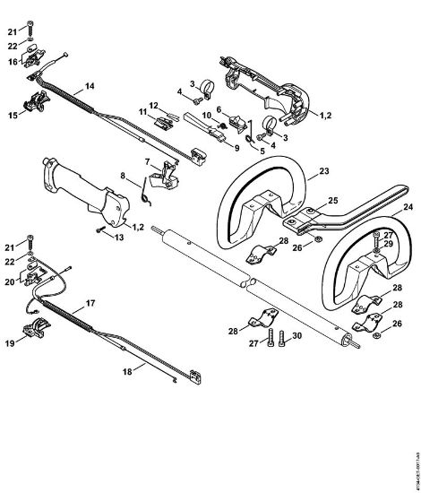 Motorsensen (FS) FS 250 R Bedienungsgriff der Marke Stihl