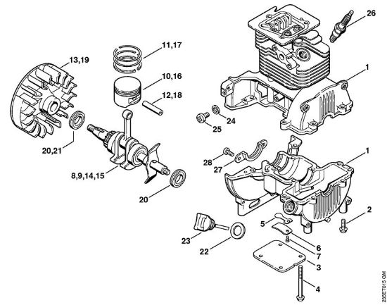 Motorsensen (FS) FS 25-4 Kurbelgehäuse der Marke Stihl
