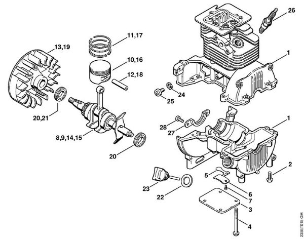 Motorsensen (FS) FS 25-4 Kurbelgehäuse der Marke Stihl