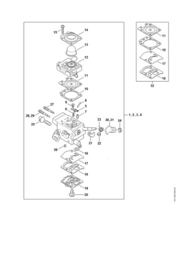 Bild von Vergaser WTF-10, WTF-11, WTF-5, WTF-6 FS 260 C-E