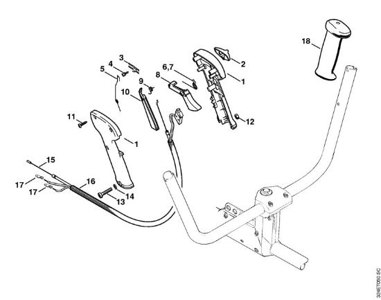 Motorsensen (FS) FS 280 K Bedienungsgriff der Marke Stihl