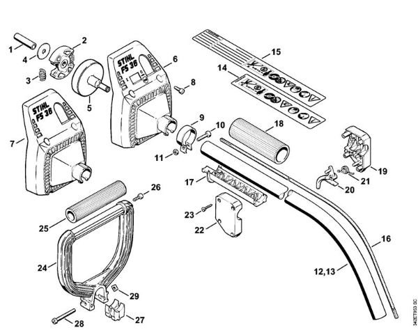 Motorsensen (FS) FS 36 R Kupplung, Schaft FS 36 der Marke Stihl