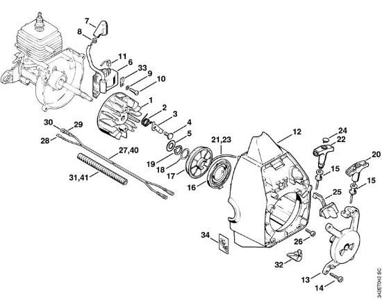 Motorsensen (FS) FS 40 - 4130 Zündanlage, Anwerfvorrichtung der Marke Stihl