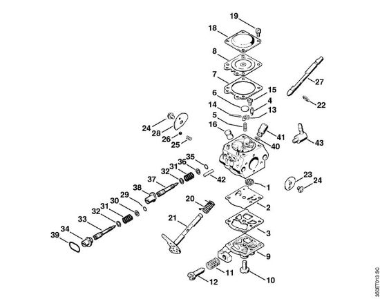 Motorsensen (FS) FS 44 R Vergaser WT-327 (11.97) der Marke Stihl