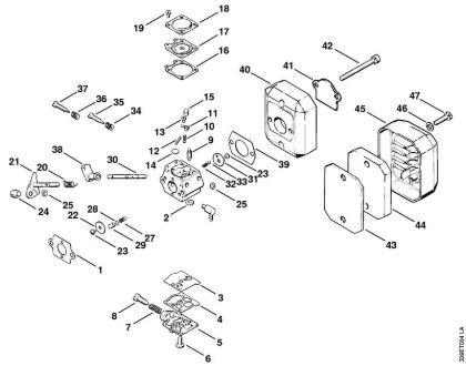 Motorsensen (FS) FS 50 (4118) Vergaser, Luftfilter der Marke Stihl