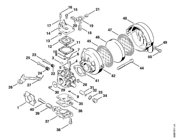 Motorsensen (FS) FS 50 (4118) Vergaser, Luftfilter der Marke Stihl