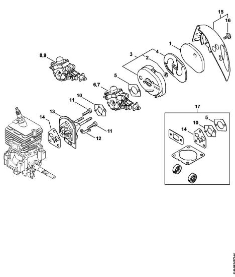 Motorsensen (FS) FS 50 (4144) Luftfilter, Zwischenflansch der Marke Stihl