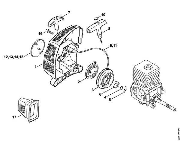 Motorsensen (FS) FS 55 2-MIX Anwerfvorrichtung der Marke Stihl