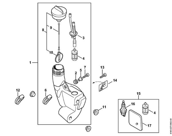 Motorsensen (FS) FS 55 C-E Kraftstofftank der Marke Stihl