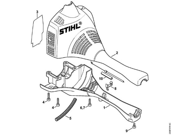 Motorsensen (FS) FS 55 C-E Motorgehäuse (Zweihandgriff) der Marke Stihl