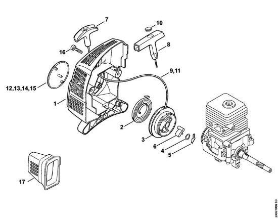 Motorsensen (FS) FS 55 R Anwerfvorrichtung der Marke Stihl