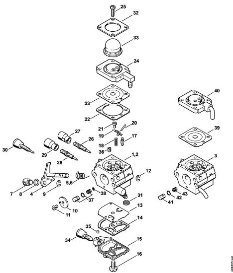 Motorsensen (FS) FS 55 R Vergaser C1Q-S186, C1Q-S153, C1Q-S97 (16.2014), (46.2012), (29.2010), (15.2009) der Marke Stihl