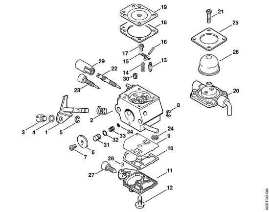 Motorsensen (FS) FS 55 R Vergaser C1Q-S66 (36.2002) der Marke Stihl