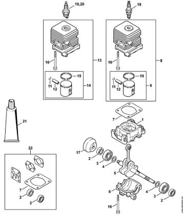 Motorsensen (FS) FS 55 R 2-MIX Kurbelgehäuse, Zylinder 2-MIX der Marke Stihl
