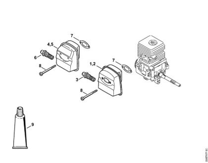 Motorsensen (FS) FS 55 R 2-MIX Schalldämpfer der Marke Stihl
