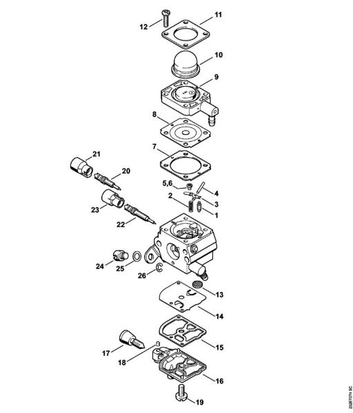 Motorsensen (FS) FS 55 R 2-MIX Vergaser C1Q-S216, C1Q-S190 2-MIX (16.2014), (39.2011) der Marke Stihl