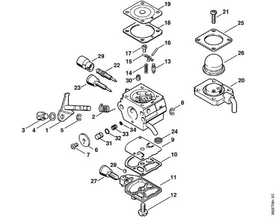 Motorsensen (FS) FS 55 RC-E Vergaser C1Q-S71 (25.2004) der Marke Stihl