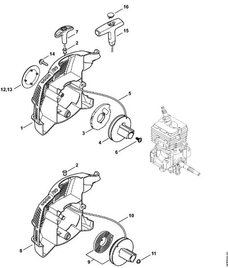 Motorsensen (FS) FS 56 (4144) Anwerfvorrichtung der Marke Stihl