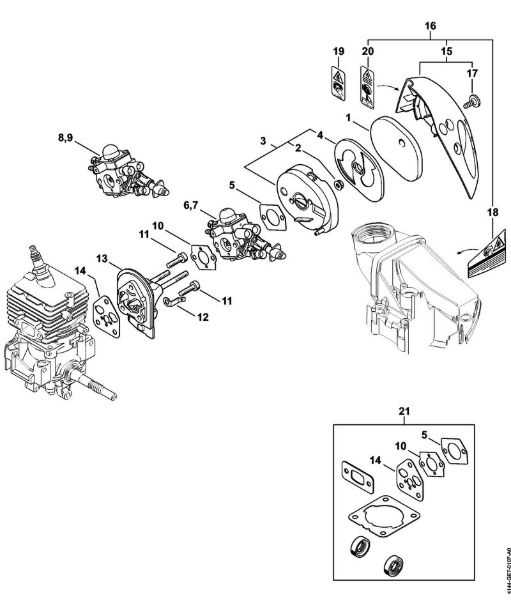 Motorsensen (FS) FS 56 C-E Luftfilter, Zwischenflansch der Marke Stihl