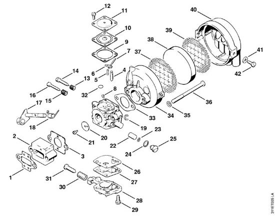 Motorsensen (FS) FS 60 Vergaser, Luftfilter der Marke Stihl