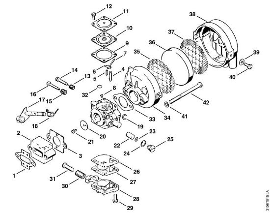 Motorsensen (FS) FS 61 Vergaser, Luftfilter der Marke Stihl