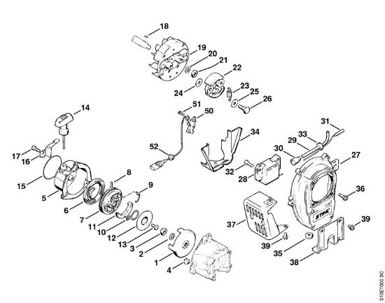 Motorsensen (FS) FS 61 RE Anwerfvorrichtung der Marke Stihl