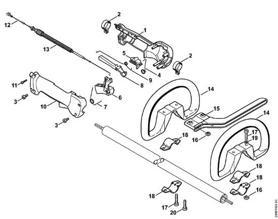 Motorsensen (FS) FS 65-4 Bedienungsgriff der Marke Stihl