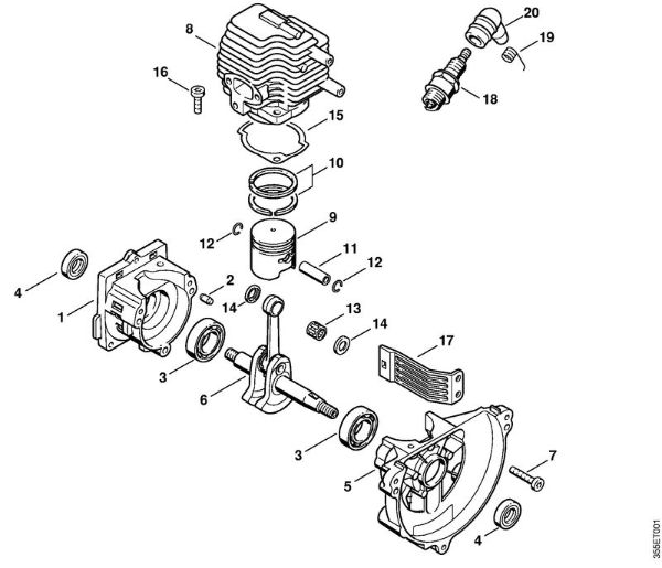 Motorsensen (FS) FS 72 R Kurbelgehäuse, Zylinder der Marke Stihl
