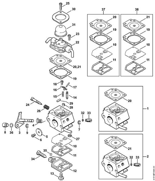 Motorsensen (FS) FS 75 Vergaser C1Q-S28, C1Q-S41   1 42 812 153 (21.1999) der Marke Stihl