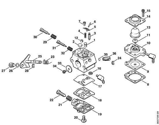 Motorsensen (FS) FS 75 Vergaser WT-447 der Marke Stihl