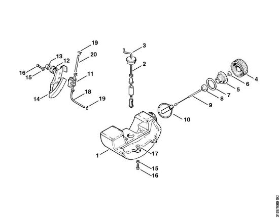 Motorsensen (FS) FS 80 E Kraftstofftank, Pumpe der Marke Stihl