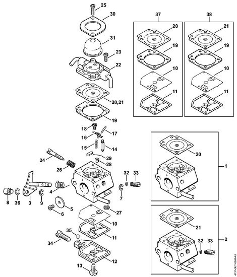 Motorsensen (FS) FS 80 R Vergaser C1Q-S28, C1Q-S41   1 42 812 153 (21.1999) der Marke Stihl