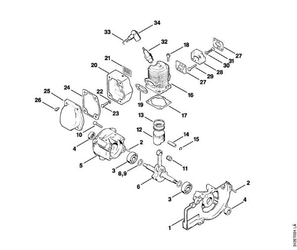 Motorsensen (FS) FS 80 RE Kurbelgehäuse, Zylinder der Marke Stihl